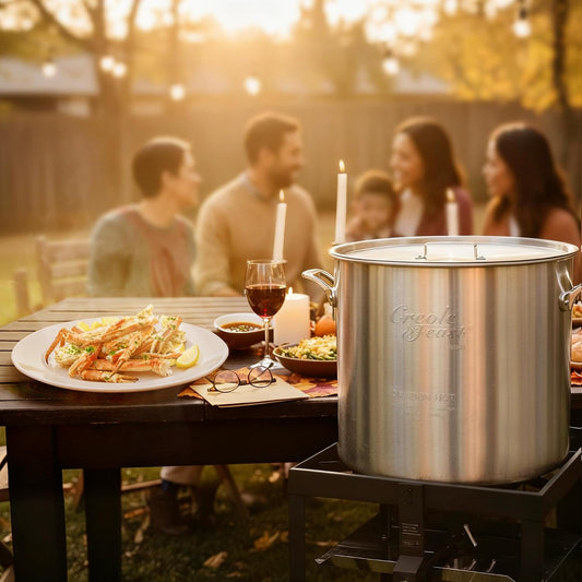 SBK1001 100 Qt. Seafood Boiling Kit with Strainer, Outdoor Aluminum Propane Gas Boiler Steamer with 10 PSI Regulator, 100000 BTU Jet Burner