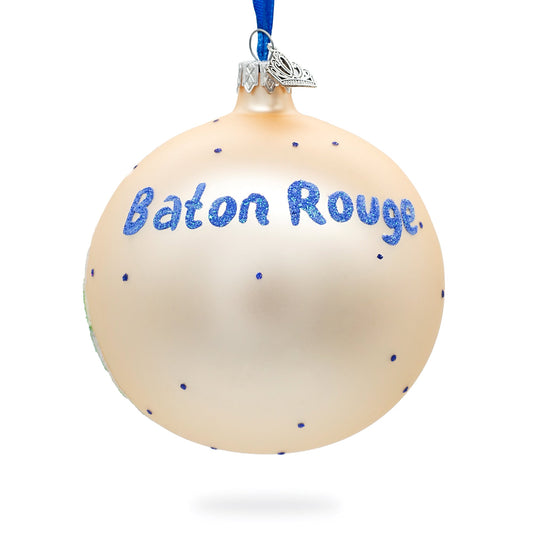 LSU Tiger Stadium, Baton Rouge, Louisiana, USA Glass Ball Christmas Ornament 4 Inches
