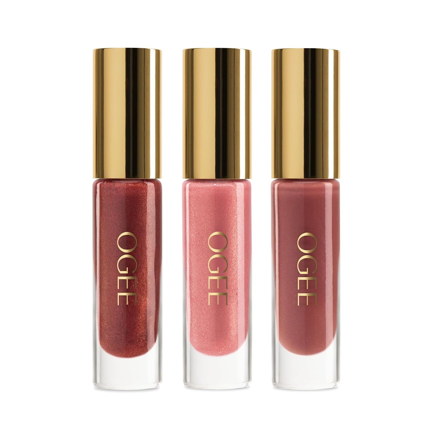 Glimmer Lip Gloss Trio - Limited Edition Holiday Makeup Gift Set - Includes Anemone, Poppy & Freesia - Certified Organic Lip Gloss for Women