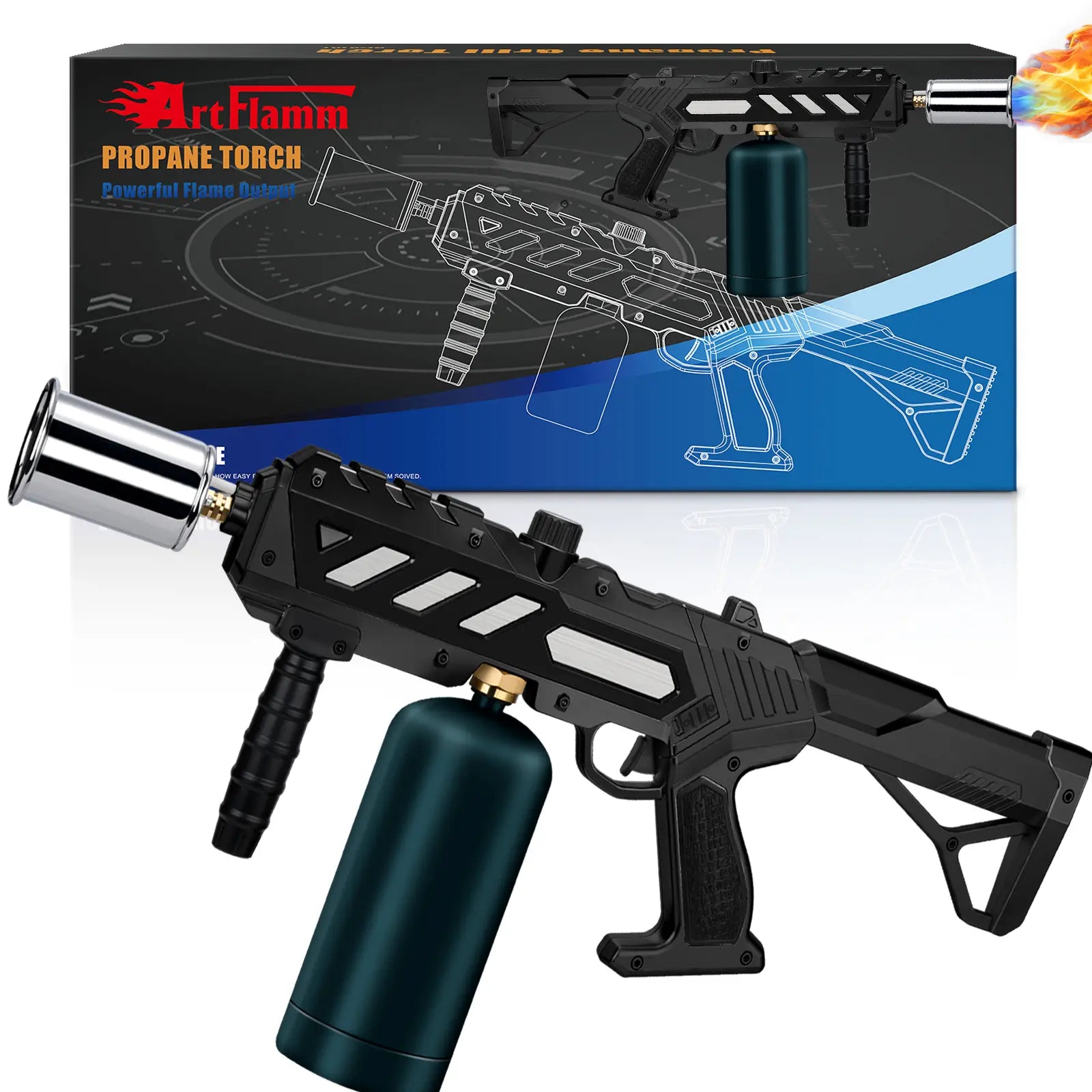 【Fathersdaygift】Artflamm Powerful Propane Torch , Multi-Use Torch with Adjustable Flame, Blow Torch for Campfire, Fire Pit Starter, Fun Gift (Propane Tank Not Included) Fathersdaygift