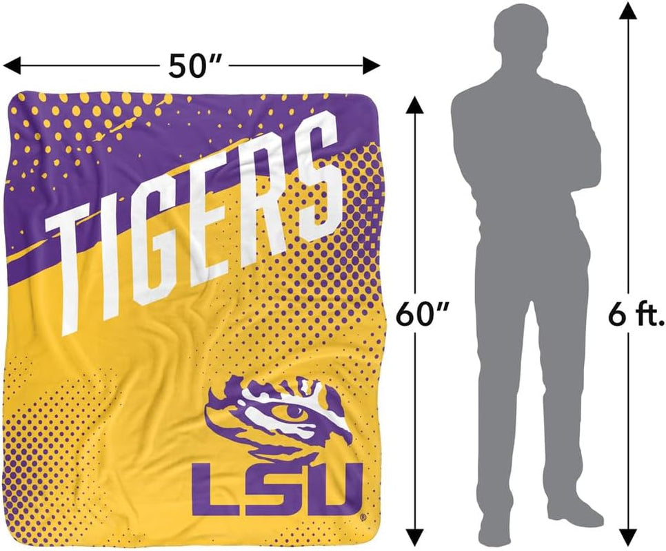 Louisiana State University Fan Zone Silky Touch Sherpa Back Super Soft Throw Blanket 50"X60"