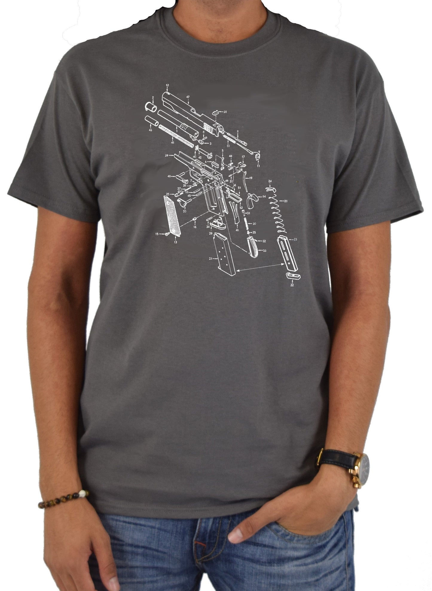 1911 Gun Schematic T-Shirt