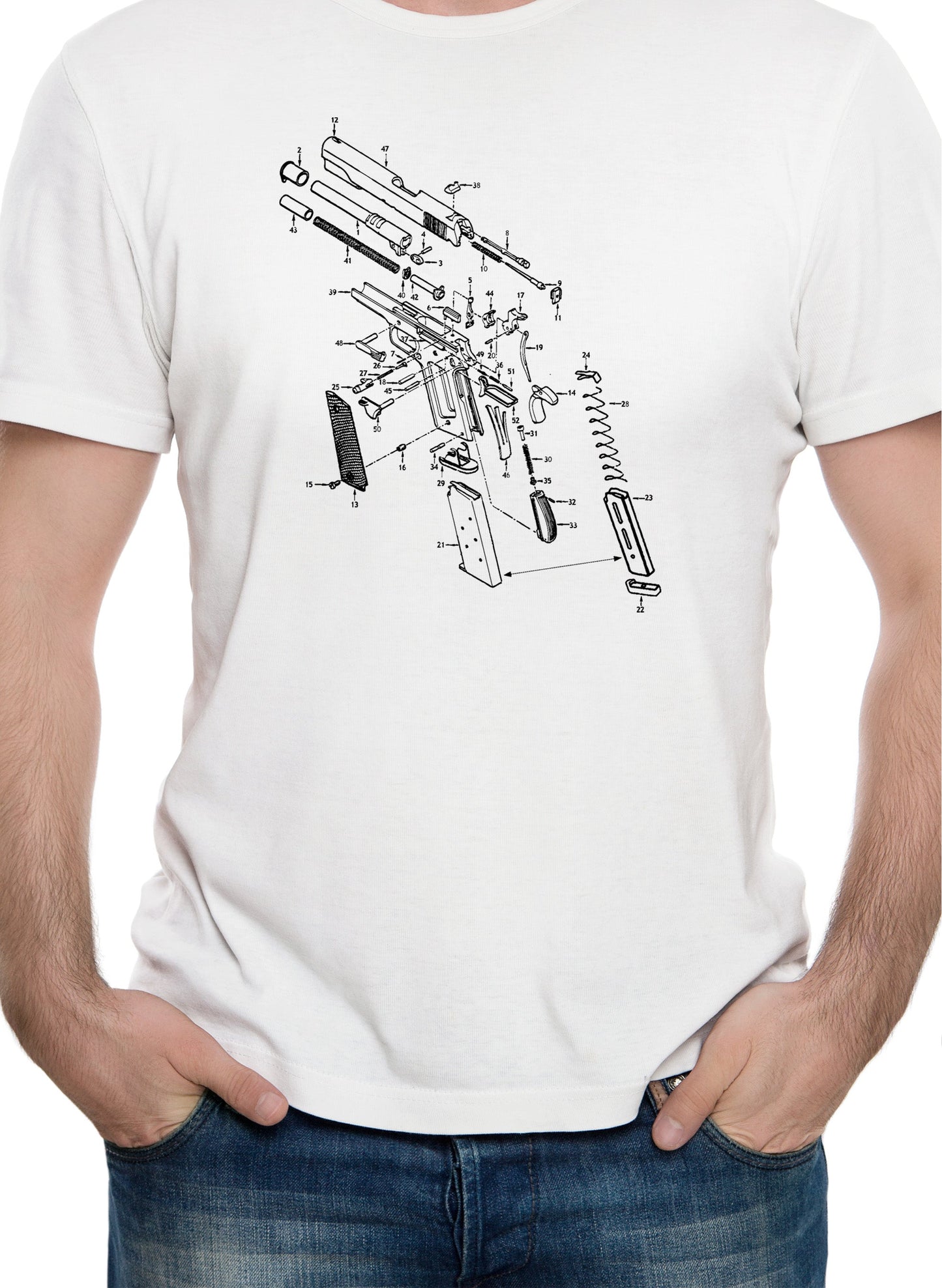 1911 Gun Schematic T-Shirt