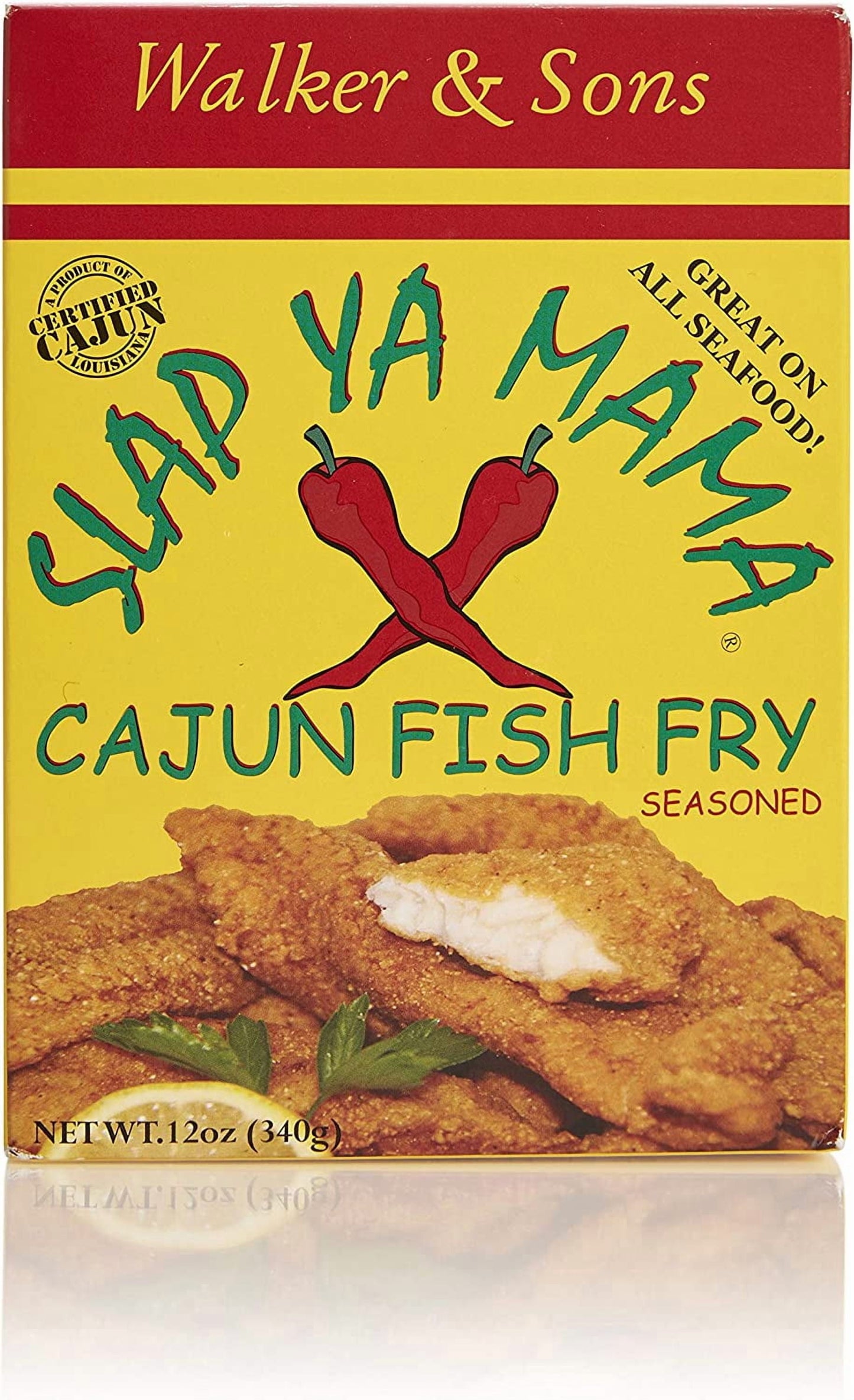 (2 Pack)  Louisiana Style Cajun Fish Fry, 12 Oz Box, Shelf-Stable Seasoned Seafood Breading Mix