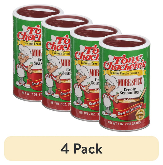 (4 Pack) Tony Chachere’S, Seasoning, Cajun, More Spice, 7 Oz
