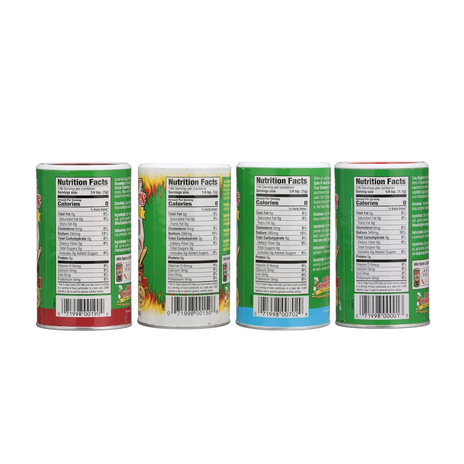 Tony Chachere Seasoning Blends, Variety Pack, 4 Count