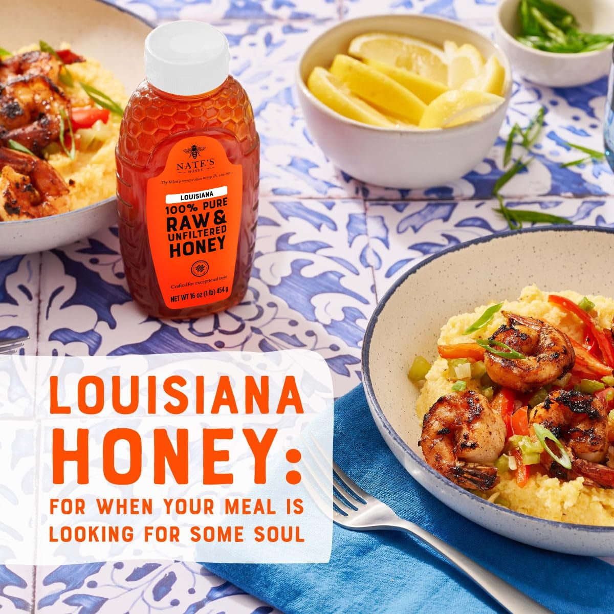 Nate'S Louisiana 100% Pure, Raw & Unfiltered Honey - 12 Oz. Honey Bear Bottle - All-Natural Sweetener