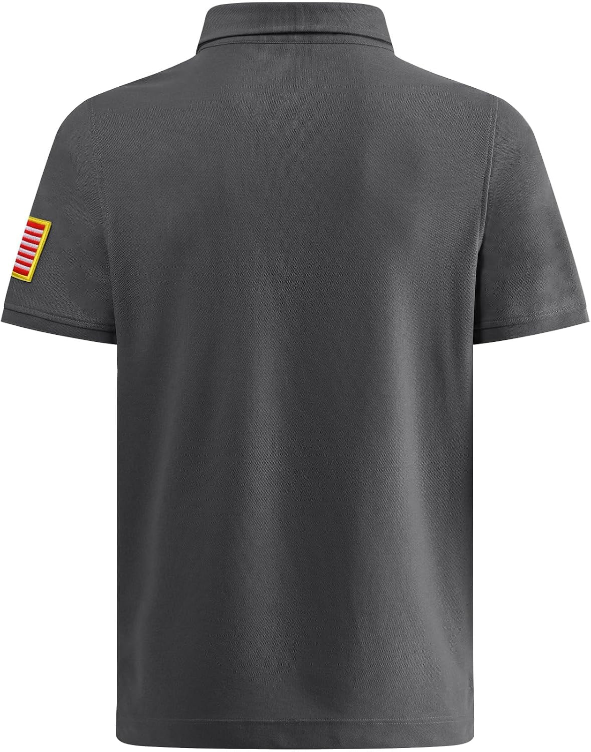 Men'S Tactical Polo Shirts Performance Dry Fit Short Sleeve Moisture Wicking Pique American Flag T-Shirts
