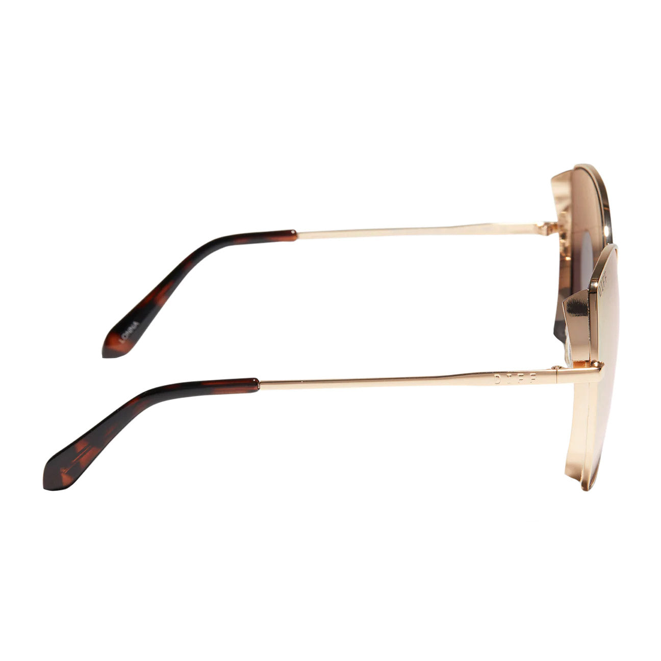 DIFF Lonna Gold Cherry Red Mirror Sunglasses