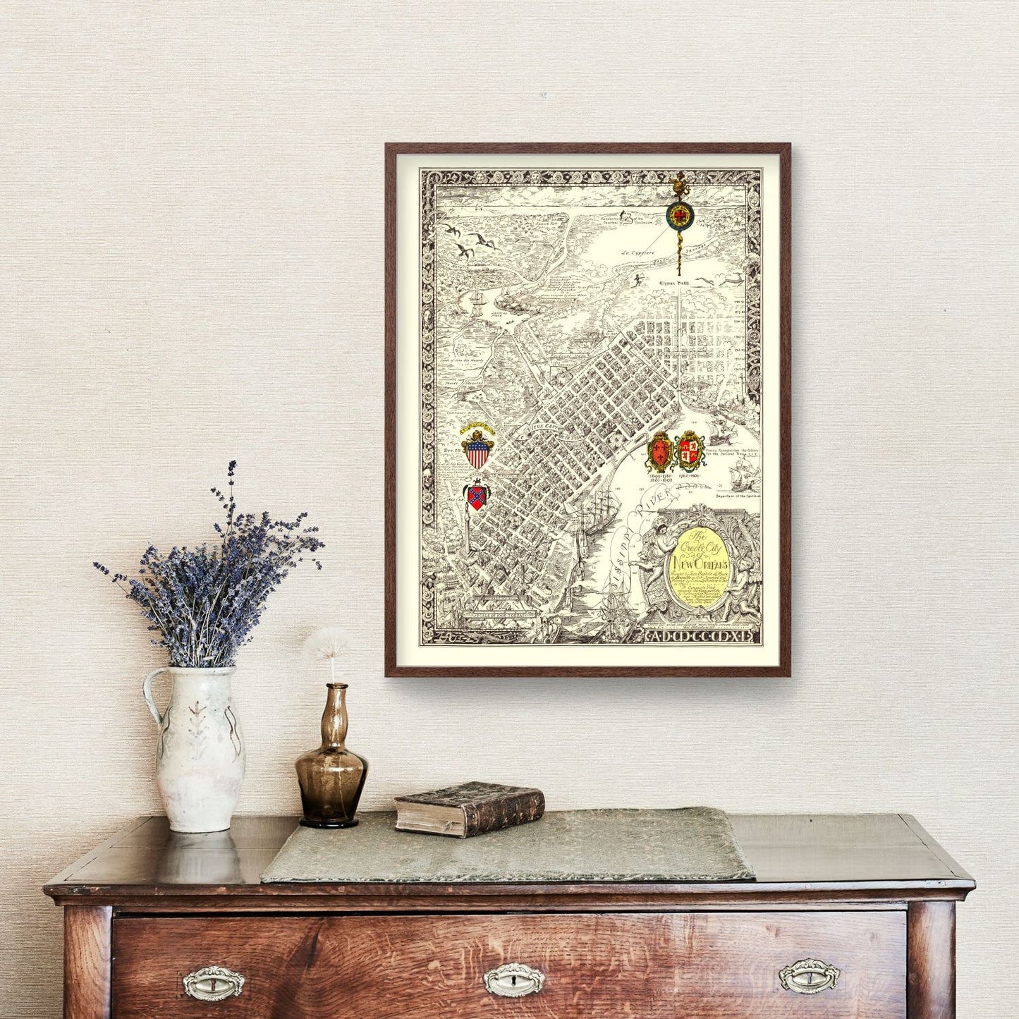 Vintage Map of New Orleans, Louisiana 1930