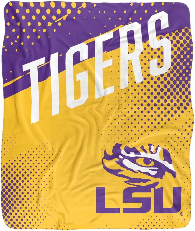 Louisiana State University Fan Zone Silky Touch Sherpa Back Super Soft Throw Blanket 50"X60"