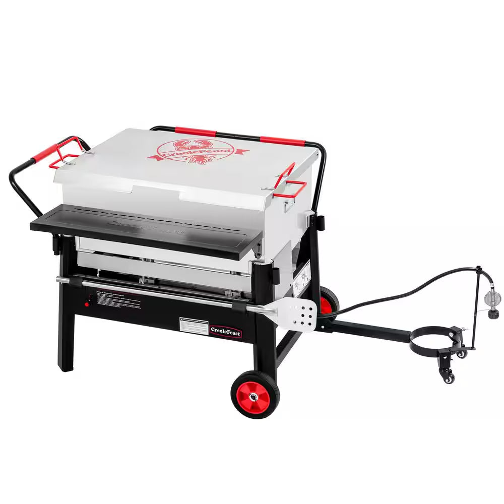 150 Qt. Double Sack Crawfish Boiler Outdoor Stove Propane Gas Grill Cooker in Black
