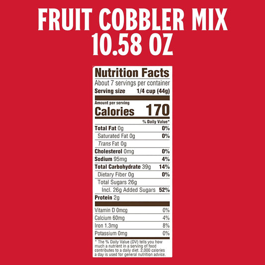 Cobbler Mix 10.58 Oz. (Pack of 2) - Homemade Dessert in Minutes - Just Add Your Favorite Fruit - Apple, Peach, Berry and More by Louisiana Fish Fry