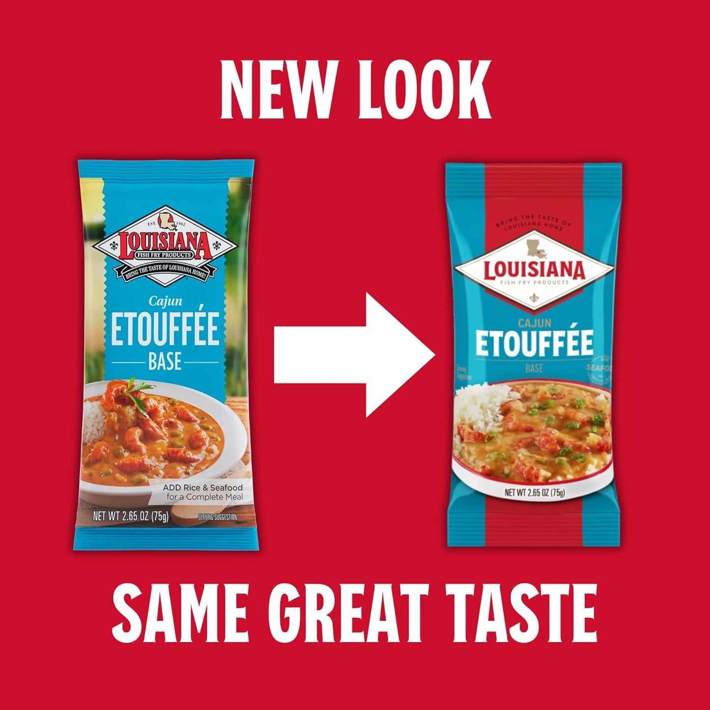 Louisiana Fish Fry Cajun Etouffee Base 2.65 Oz. (Pack of 6) - Authentic Cajun Etouffee Mix with Onions, Bell Peppers, Celery & Spices - Easy to Prepare Delicious Etouffee at Home
