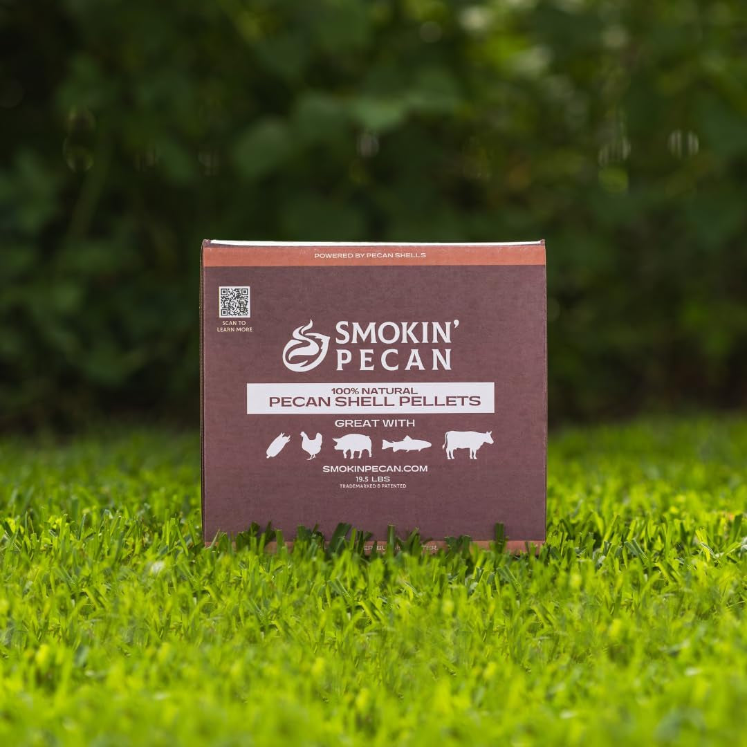 - 100% Pecan Shell Pellets - Smoking Pellets for Pellet Smokers, or Any Outdoor Grills, 19.5 Lb. Box