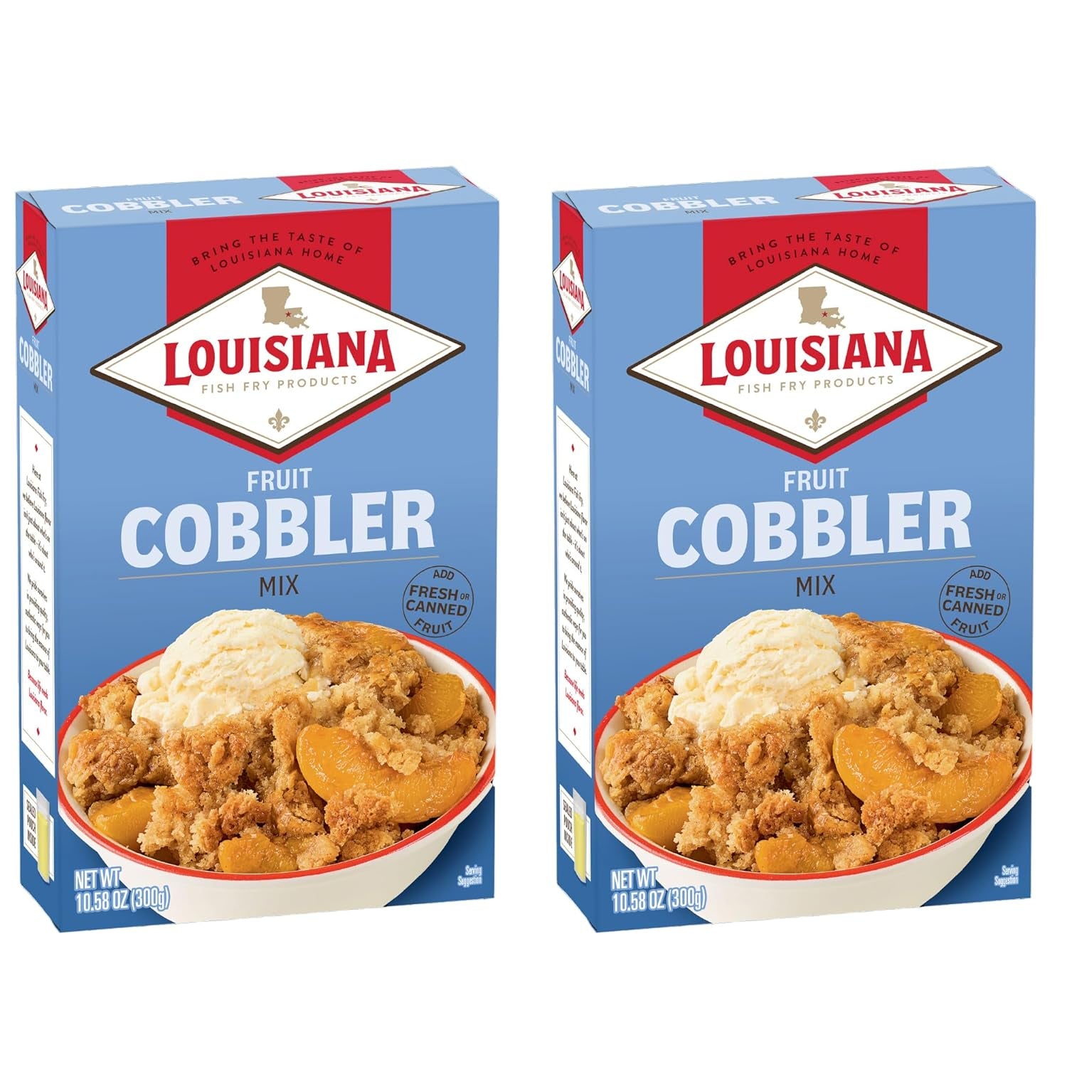 Cobbler Mix 10.58 Oz. (Pack of 2) - Homemade Dessert in Minutes - Just Add Your Favorite Fruit - Apple, Peach, Berry and More by Louisiana Fish Fry