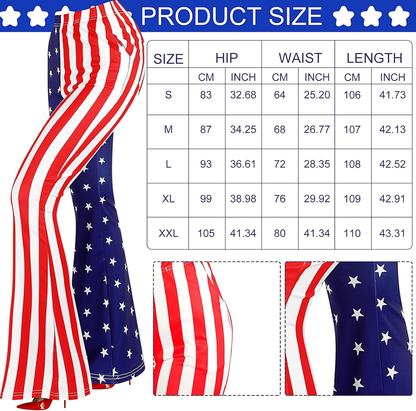 American Flag Outfits for Women Patriotic Fanny Pack Legging Headband Glasses Wristband Party Accessories