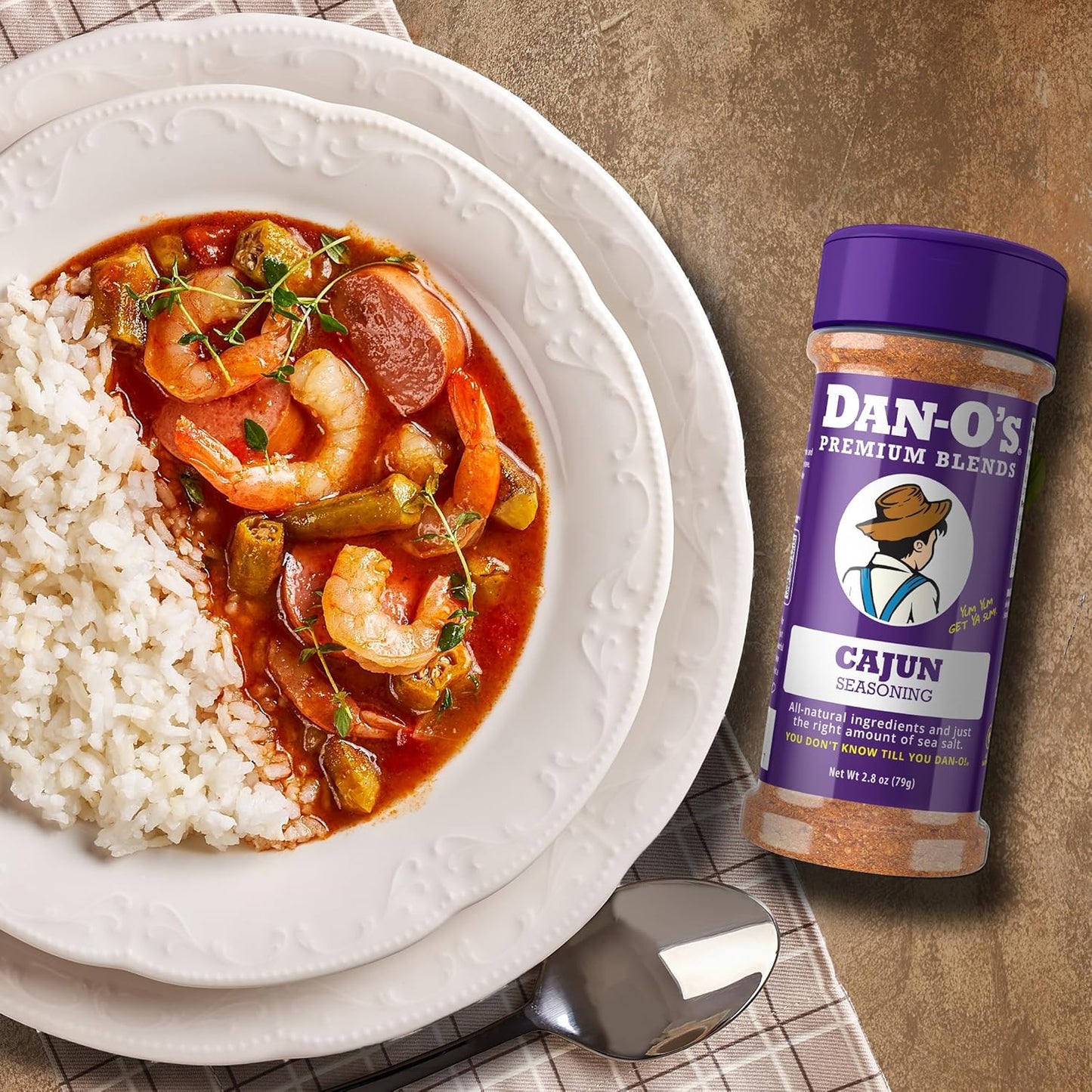 Cajun Seasoning, 2.8 Oz Bottle, 2 Pack, Spicy Seasoning for Gumbo, Jambalaya, Shrimp, Chicken and More, Sugar Free, Zero Calorie, Use This Spice Blend to Craft a Marinade, Dry Rub or Sauce