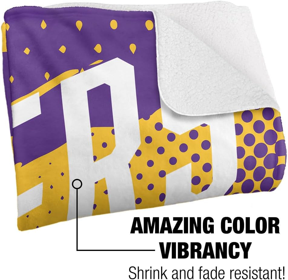 Louisiana State University Fan Zone Silky Touch Sherpa Back Super Soft Throw Blanket 50"X60"