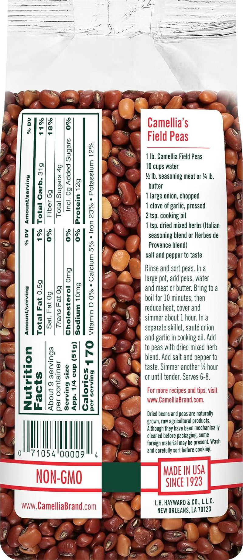 Dried Field Peas – Premium Southern Peas for Hoppin’ John, Soups, Stews, Salads, and Casseroles – Non-Gmo, Gluten-Free, High Protein & Fiber, Vegan and Vegetarian Friendly , 1 Pound (Pack of 2)