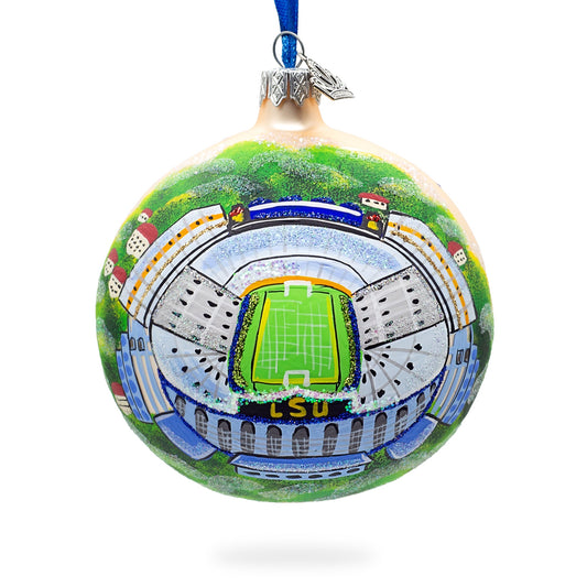 LSU Tiger Stadium, Baton Rouge, Louisiana, USA Glass Ball Christmas Ornament 4 Inches